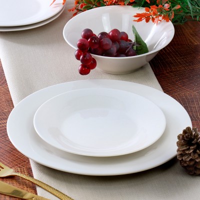 White Porcelain 12-Piece Round Dinnerware Set