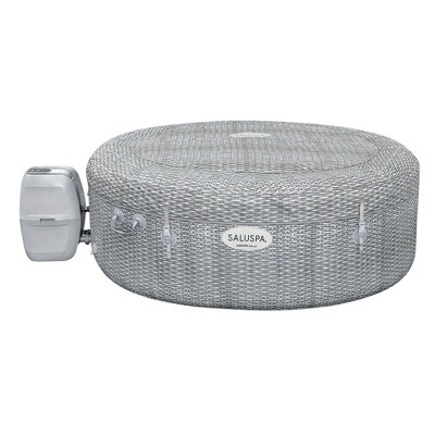 Bestway SaluSpa Honolulu Gray Round Inflatable Hot Tub with EnergySense Cover