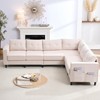Mjkone 108"Snowflake Velvet Oversized Modular Sectional Sofa, L-Shaped Sectional Sofas with Side Pocket, Large 6 Seater Corner Sofa - 3 of 4