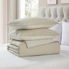 VCNY 3pc King Home Embroidered Pick Stitch Microfiber Quilt Set Taupe - 3 of 4