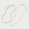 14K Gold Dipped Cubic Zirconia Initial Necklace Set 2pc - A New Day™ Gold - 2 of 3