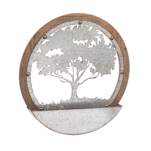 Cape Craftsmen Round Tree Of Life Wood And Metal Wall Décor Target - Tree Of Life Wall Art Metal And Wood