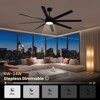 Aoibox 72 Inch Modern Ceiling Fan with Light and Remote, 8 Blades, 6 Speed, Reversible DC Motor, Super Thin Design, Black - 4 of 4