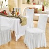 VEVOR Stretch Spandex Folding Chair Covers, Universal Fitted Chair Cover with Skirt, Removable Washable Protective Slipcovers, (4 PCS White) - 2 of 4