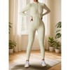 Ecupper Womens One Piece Workout Jumpsuits Zip Up Bodysuit Long Sleeve Yoga Rompers Full Length Sports Gym Shapewear - 2 of 4