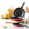 Lexi Home 3-Piece Non-Stick Aluminum Frying Pan Set - Black, Red - 4 of 4