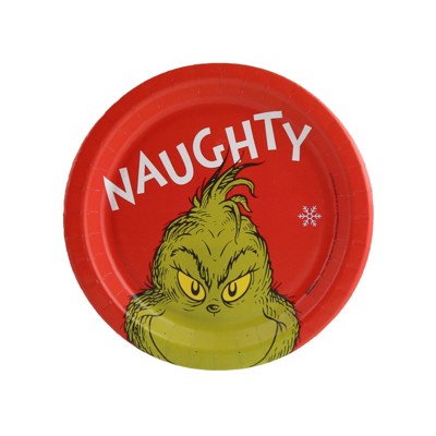 24ct BuySeasons Dr. Seuss Grinch Naughty Dessert Plate