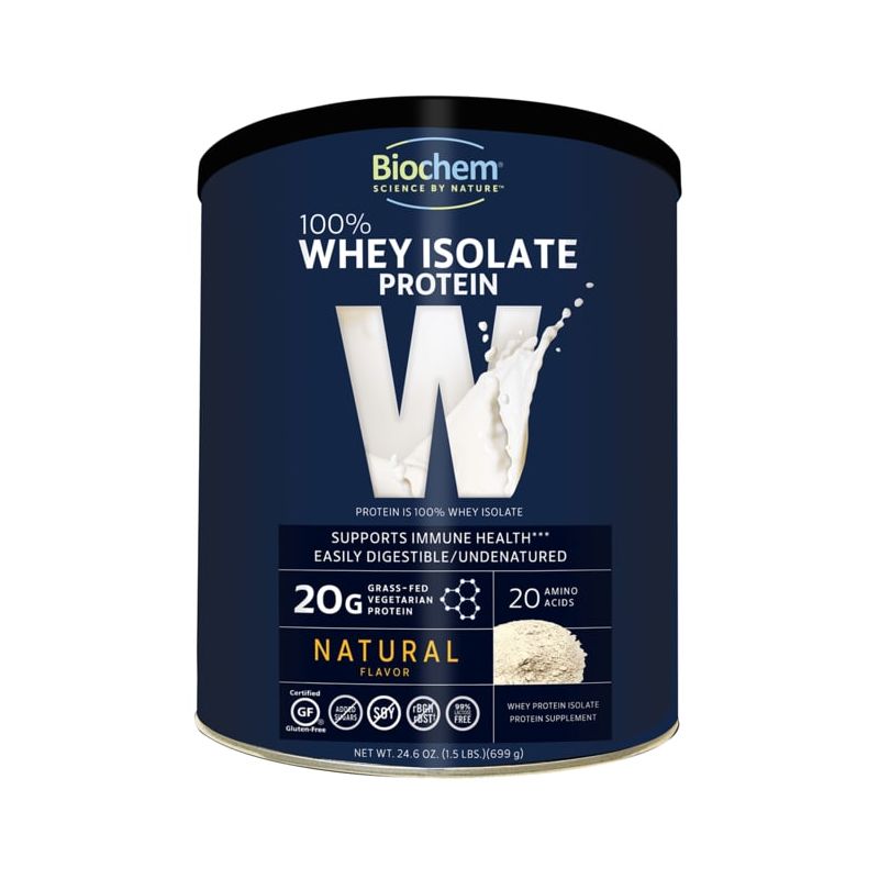 Biochem 100% Whey Protein Powder - Natural Flavor 24.6 oz Pwdr, 1 of 2