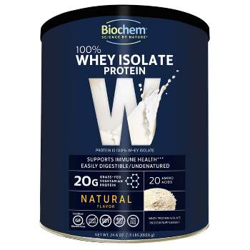 Biochem 100% Whey Protein Powder - Natural Flavor 24.6 oz Pwdr