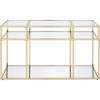 Royal Hampton 3 Tier Sofa Table with Glass Shelves and Metal Frame, Gold - 4 of 4