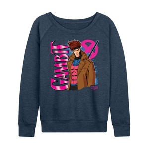 Women's - Marvel - X-Men Gabmit With Logo Lightweight French Terry Wide Neck Long Sleeve Graphic Shirt - 1 of 4