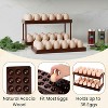 Acacia Wooden Egg Holder with Double Layers, Detachable Tray Holds 36 Eggs, Countertop Storage Rack for Fresh & Easter Eggs - 3 of 4