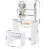 Nicbex Small Vanity Desk Sliding Mirror, Hidden Storage, Minimalist Dressing Table for Bathroom/Dorm Rooms - 4 of 4