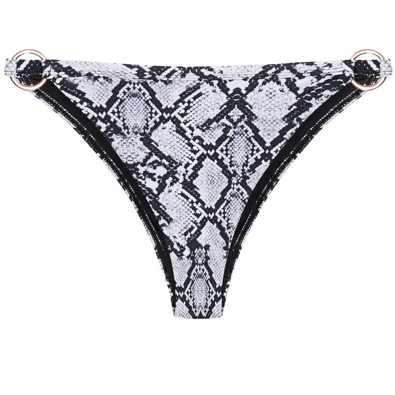 Women's Plus Size Greta Print Bikini Pant - black snake | CCX, 3 of 4