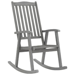 vidaXL Rocking Chair Gray Solid Acacia Wood - 1 of 4