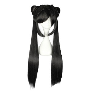 Unique Bargains Women's Wigs 33" Black with Wig Cap - 1 of 4