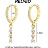 Gold & Silver Plated Small Hoop Earrings with CZ Diamond Dangle, Lightweight Trendy Jewelry Set - 3 of 4