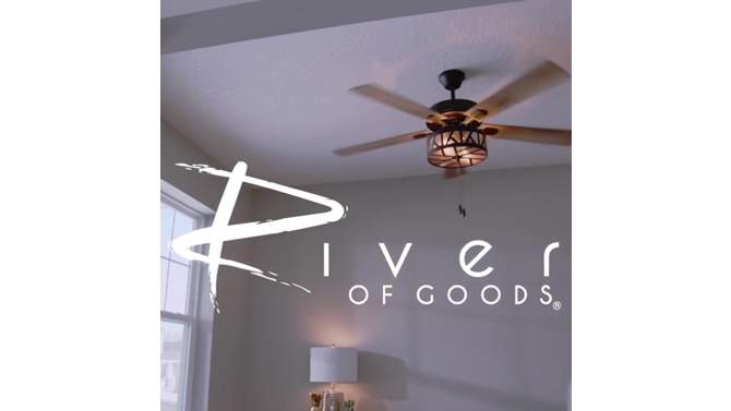 52&#34; LED Glass Tiffany Style Stained Magna Carta Lighted Ceiling Fan - River of Goods, 2 of 12, play video