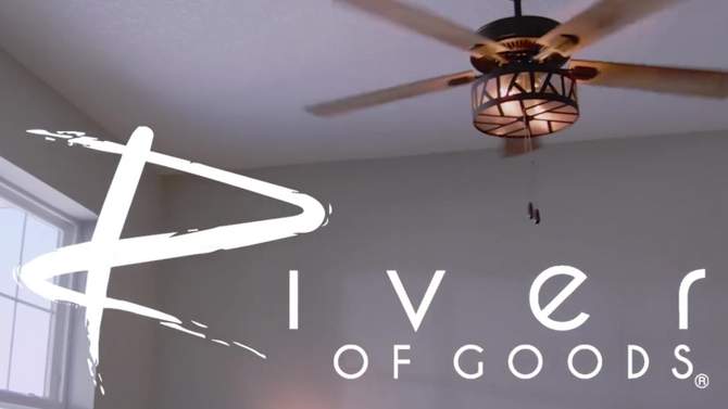 52&#34; LED 5-Blade Alabaster Mesh Lighted Ceiling Fan - River of Goods, 2 of 17, play video