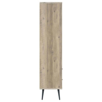 Maeve 70" Mid Century Modern Gray Wood Bookcase with Drawers