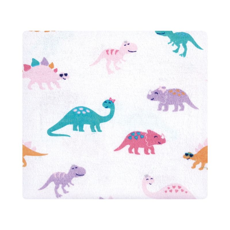 Hudson Baby Infant Girl Cotton Flannel Receiving Blankets, CuteASaurus, One Size, 4 of 8