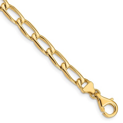 Black Bow Jewelry Men's 14k Yellow Gold, 6mm Open Link Chain Bracelet