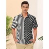 Lars Amadeus Men's Summer Stripe Polka Dots Short Sleeves Button Patchwork Hawaiian Shirt - 2 of 4