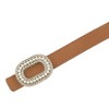 INSPIRE CHIC Women's Faux Leather Thin Belt Ladies Belt with Pearl Rhinestone Buckle for Jeans Pants - 2 of 4