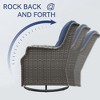 Bestier Patio Wicker Glider Swivel Chairs with Padded Cushion, Outdoor PE Rattan Rocking Chair with Ergonomic High Back for Garden, Porch, Backyard - 3 of 4