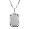 Steeltime 24" Men's stainless steel Our Father prayer dog tag pendant with simulated diamonds - 2 of 4