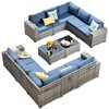 XIZZI 12 Pieces Wicker Furniture Set, Sectional Sofa Set with Wide Armrest and Deep Seat, Rattan Modular Conversation Set for Backyard Garden - 2 of 4