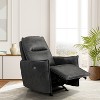 Relax-A-Lounger Vanderbilt Power Recliner Charcoal: Motorized, USB Charging, Faux Leather, Metal Legs - 2 of 4