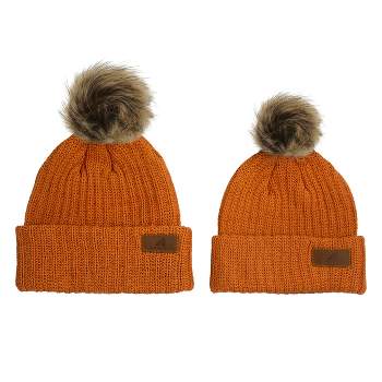 Anthology Collective Pom Pom Winter Hats for Toddlers and Kids Orange