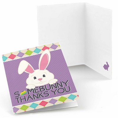 Big Dot of Happiness Hippity Hoppity - Easter Bunny Party Thank You Cards (8 count)