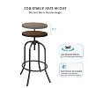 Lavish Home Adjustable Backless Swivel Bar Stool, Brown - 3 of 4