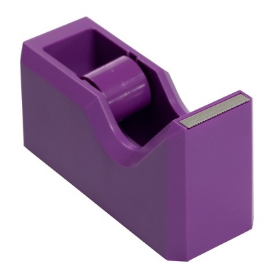 Purple Heavy-Duty Plastic Desk Tape Dispenser