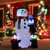 HOMCOM 6' Christmas Inflatable Snowman with Penguins, Outdoor Blow-Up Yard Decoration with LED Lights Display - 2 of 4
