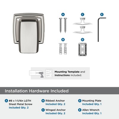 Brushed Nickel Single Prong Bathroom Robe Hook