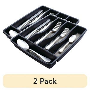 LunaLulinlk (2 pack) Rubbermaid, Silverware Organizer, Small, Black - 1 of 4
