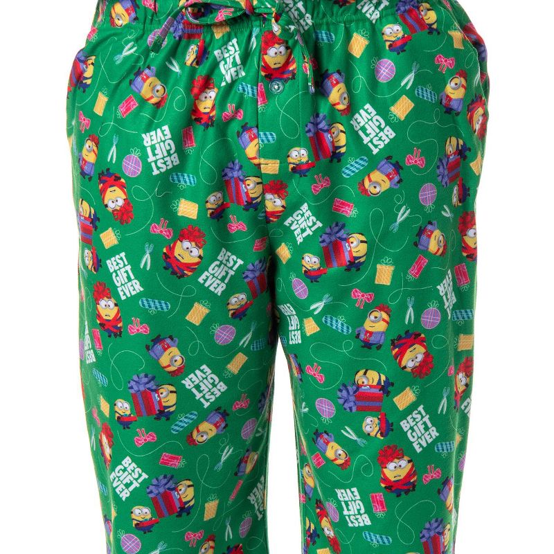 Despicable Me Mens' Minions Christmas Best Gift Ever Sleep Pajama Pants Green, 3 of 5