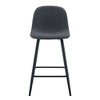 PAGED Modern PU Leather Bar Stools Set of 2, Counter Height Stools with Curved Backs & Metal Legs for Pub, Dining Room, Living Room - 2 of 4