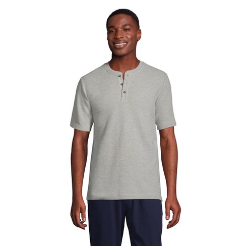 Lands' End Men's Tall Waffle Short Sleeve Pajama Henley - Large Tall ...