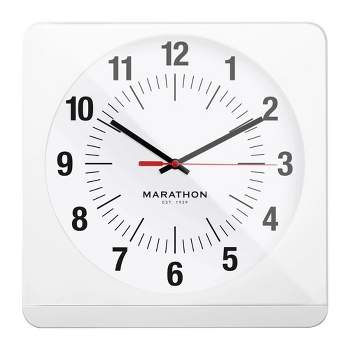 Marathon Studio Edition Jumbo 12 Inch Analog Wall Clock With Auto Night-Light - Easy To Read