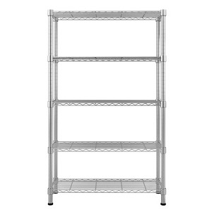 SEVOBAL Utility Storage Shelves 5 Tier Heavy Duty Metal Rack for Home Office Organization and Style, Chrome, 35.82"*14.17"*6.65" - 1 of 4