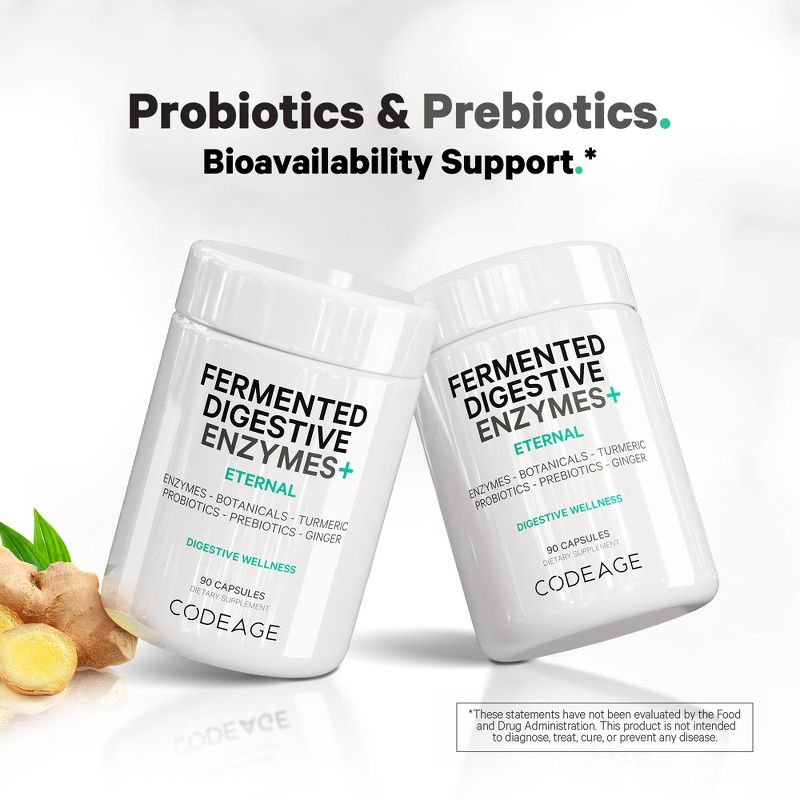 Codeage Fermented Digestive Enzymes + Probiotics & Prebiotics Vegan Supplement - 90ct, 5 of 13