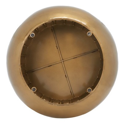 33" Transitional Antique Brass Round Metal Coffee Table