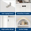 71.6" Tall Arched Wooden Cabinet with Doors, 5-Tier Adjustable Shelf Bookcase for Living Room, Bedroom, Office Storage Organizer, White - 3 of 4