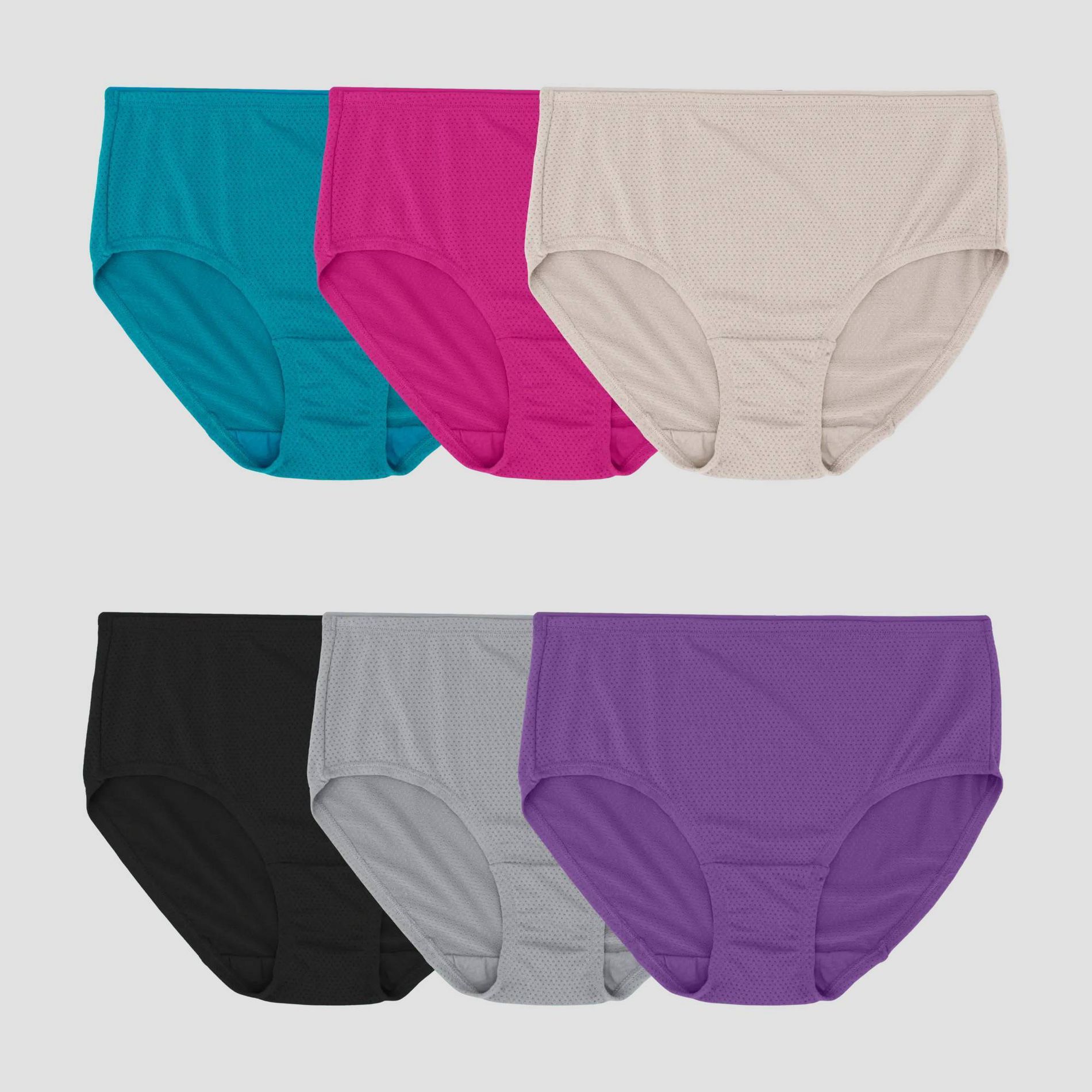 Fruit of the Loom Women's 6pk Breathable Micro-Mesh Brief Underwear- Colors May Vary 6