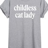 Women's - Instant Message - Childless Cat Lady White Oversized Graphic T-Shirt - 2 of 4