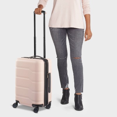 Hardside Carry On Suitcase Pink - Open Story™: 8-Wheel Polycarbonate Luggage